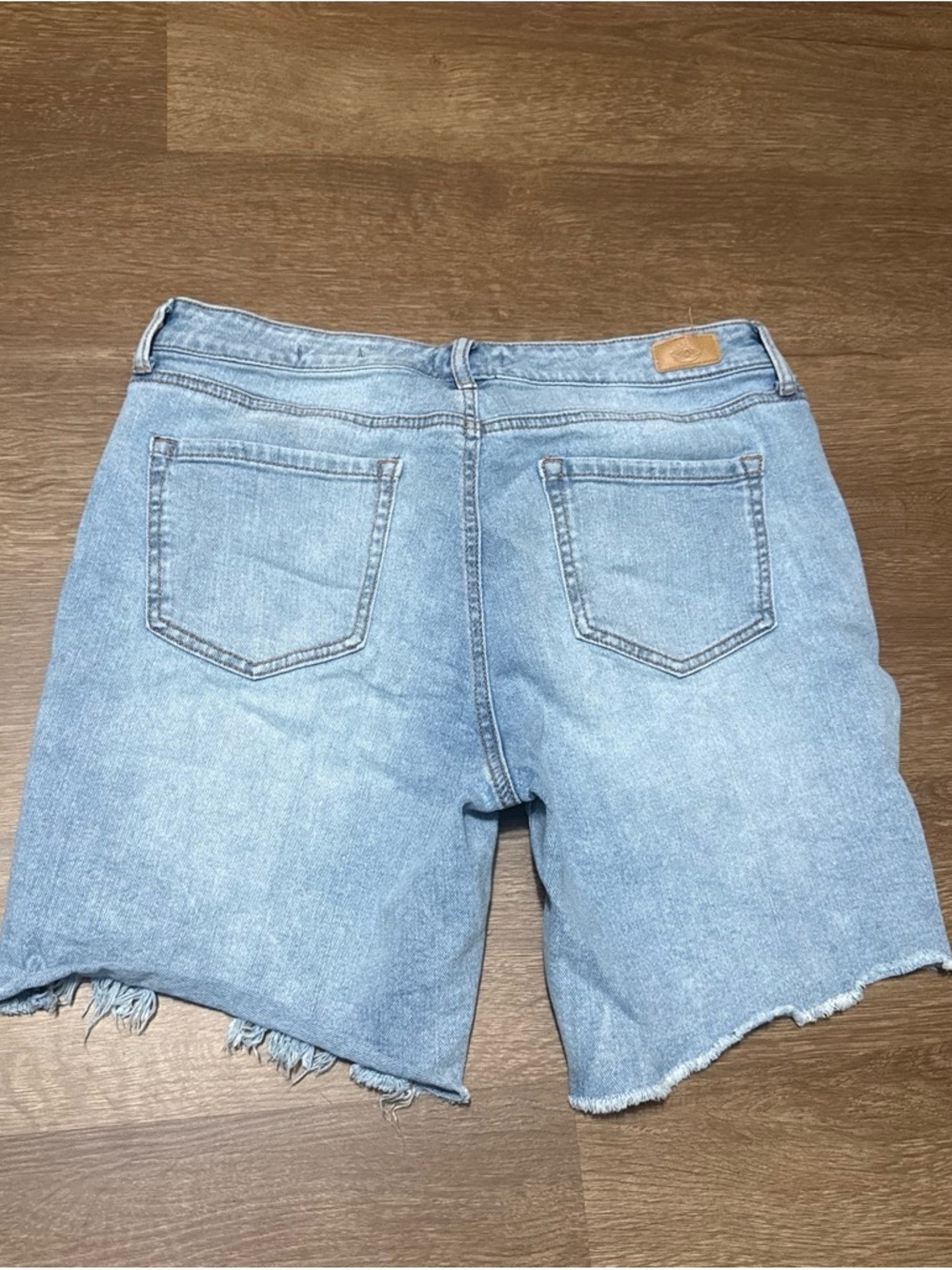 sofia by sofia vergara Light Blue Denim Frayed Hem Shorts